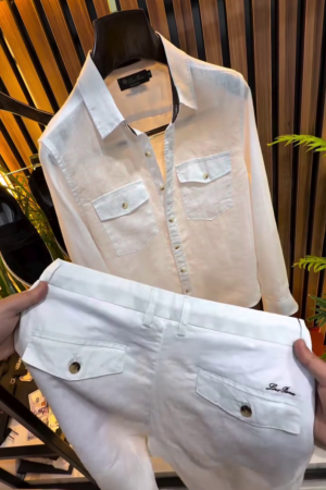 Men’s All-White Summer Shirt & Pant Combo