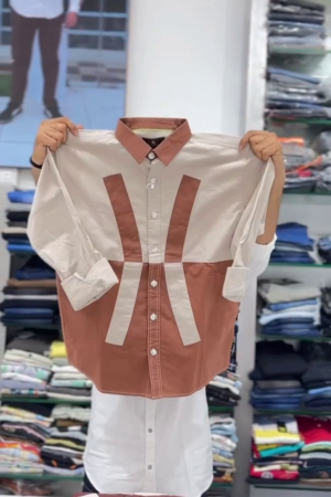 Casual Cool Contrast Pocket Colourblocked Oversized Shirt
